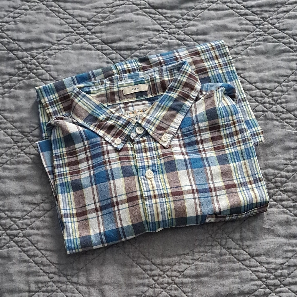 JCrew Slim Madras Button Down